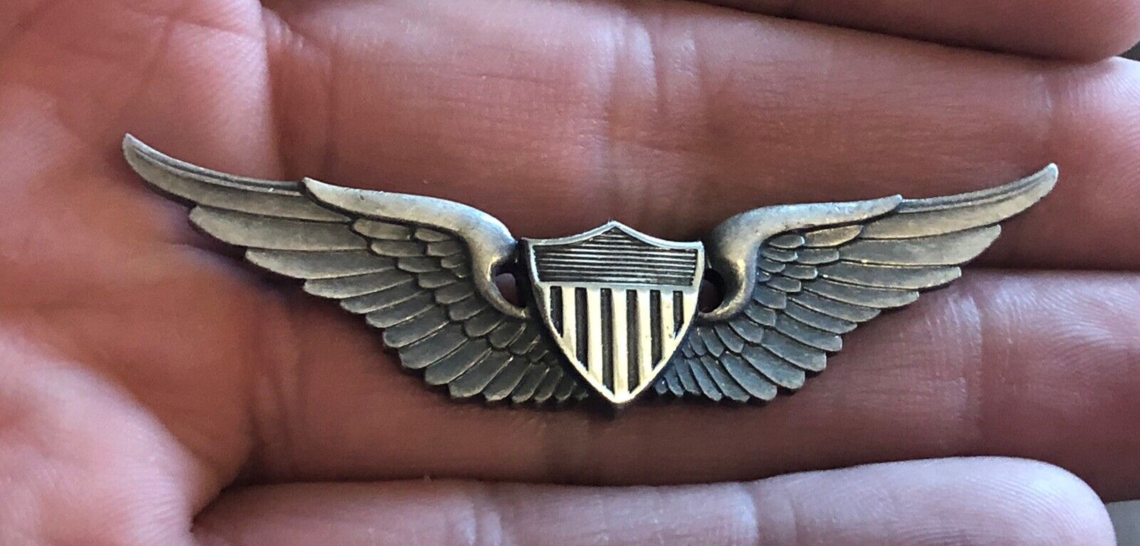 Vintage US Army Pilot Aviator Badge Wings Military Insignia Wing Pin 