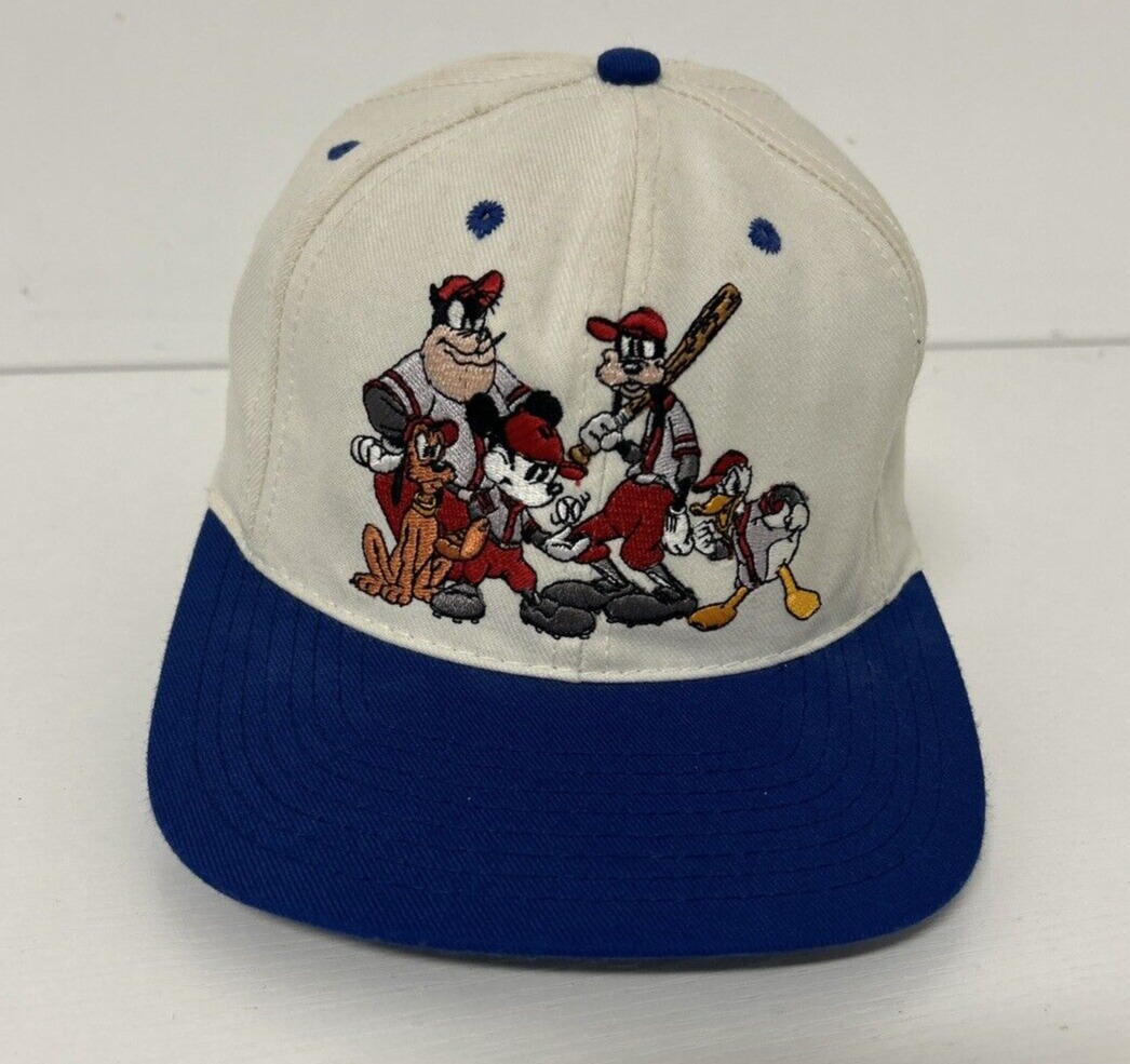 Vintage Disney Store Goofy Mickey Donald Pluto Magic Kingdom Snapback Hat Cap