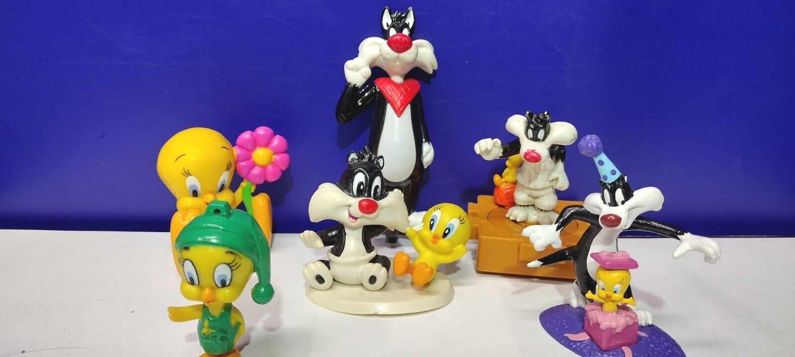 Vintage Looney Toons Lot - Sylvester & Tweety Bird Figurines - Warner Brothers