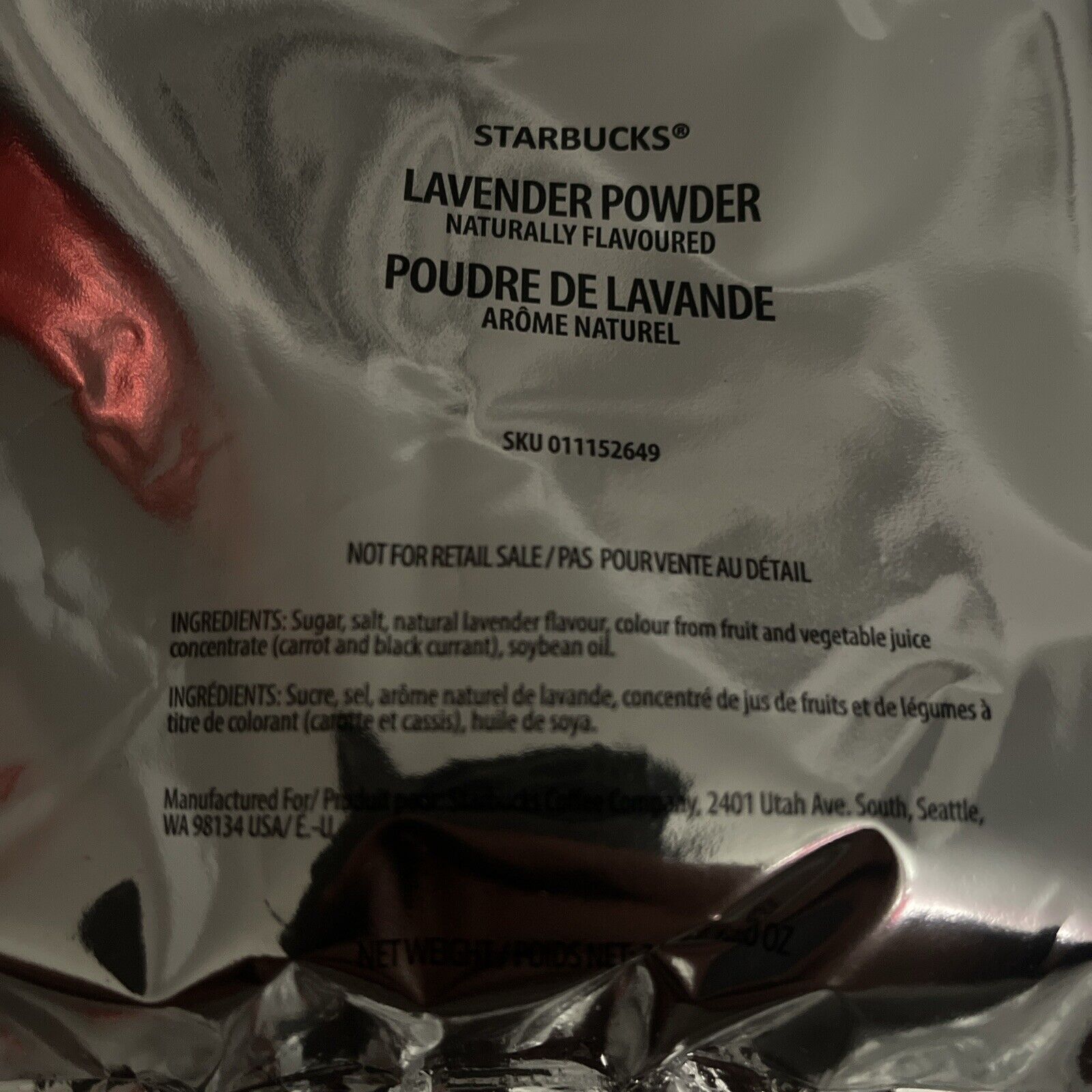 Starbucks Lavender Powder 12oz Bag (1 Bag) BB June 2024