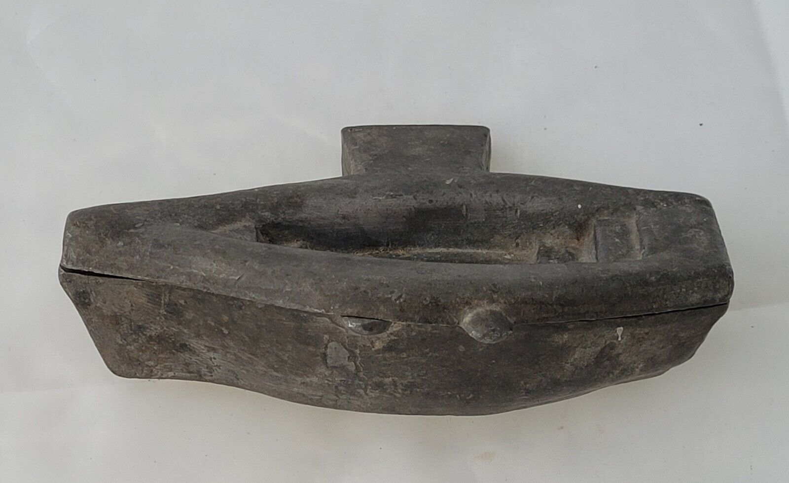 GREAT 19th CENTURY VINTAGE S & C? ANTIQUE LEAD PEWTER ROWBOAT ICE CREAM MOLD 5\