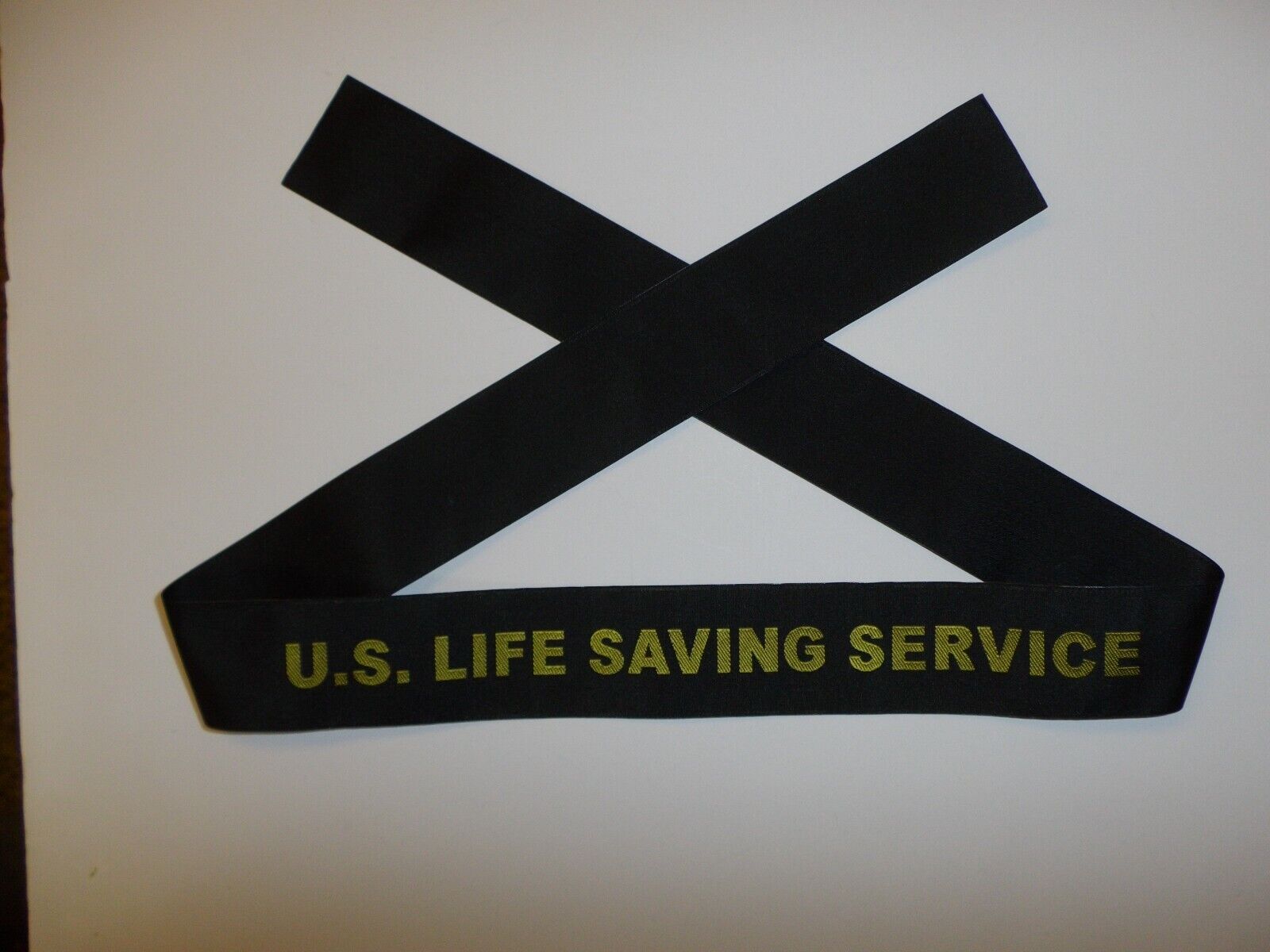 e3795 US Navy U.S. Life Saving Service Hat Tally 1920\'s-1950\'s IR42D