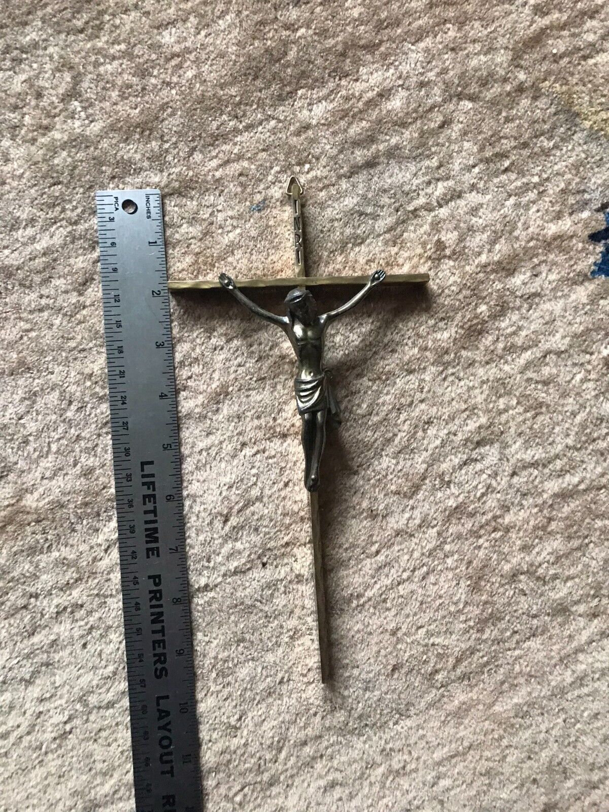Vintage Solid Brass Crucifix Jesus Christ Wall Hanging High-end Widened Cross