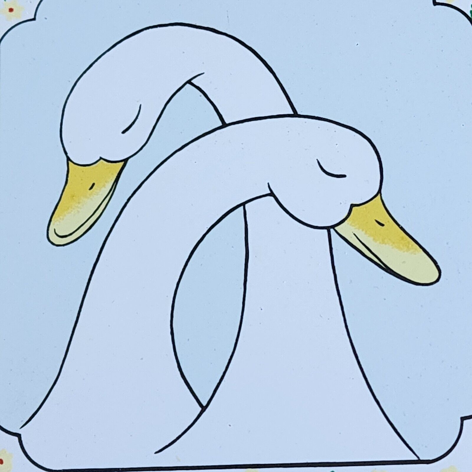 Vintage Tile Trivet Geese Swan Ducks Framed Signed Carol Gordon 1983 Wall Art