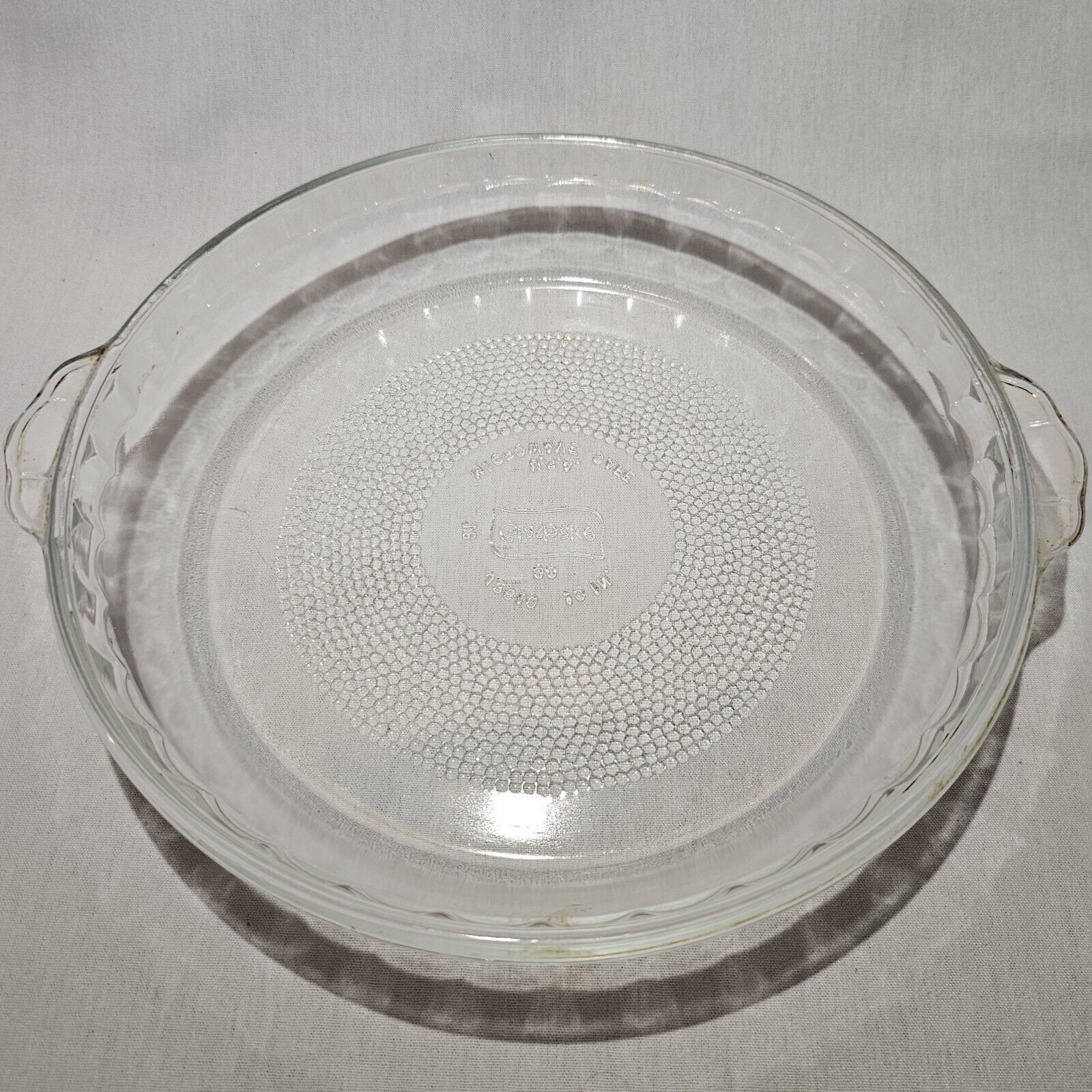 Glasbake Glass 10” Pie Plate J2610 Vintage No Chips EUC