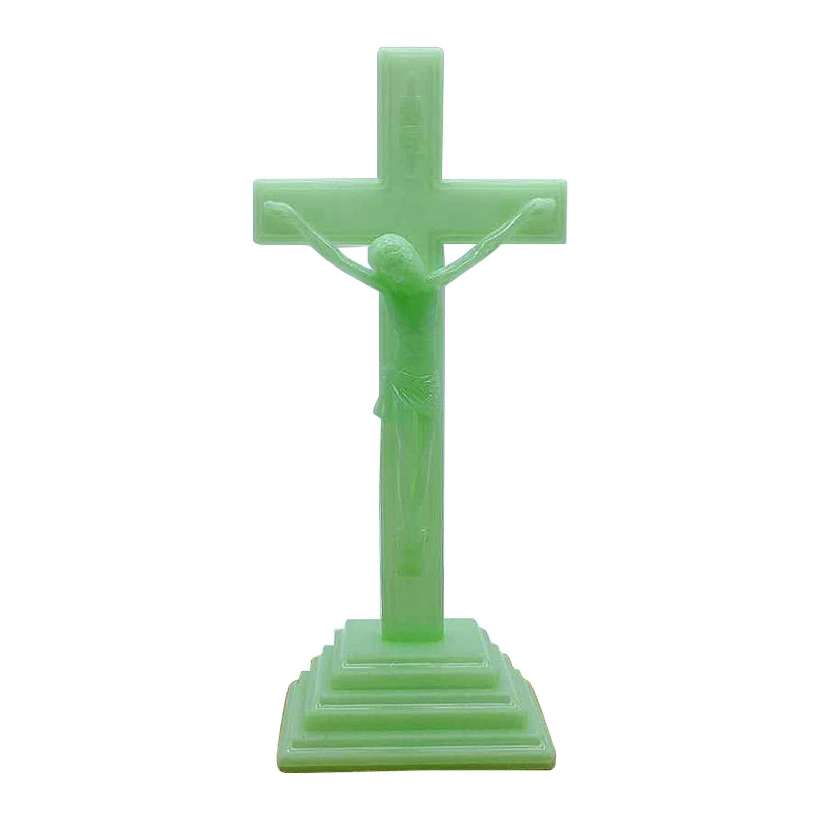Luminous Cross With Stand Standing Crucifix Glow-in-the-Dark Decorative Crosse
