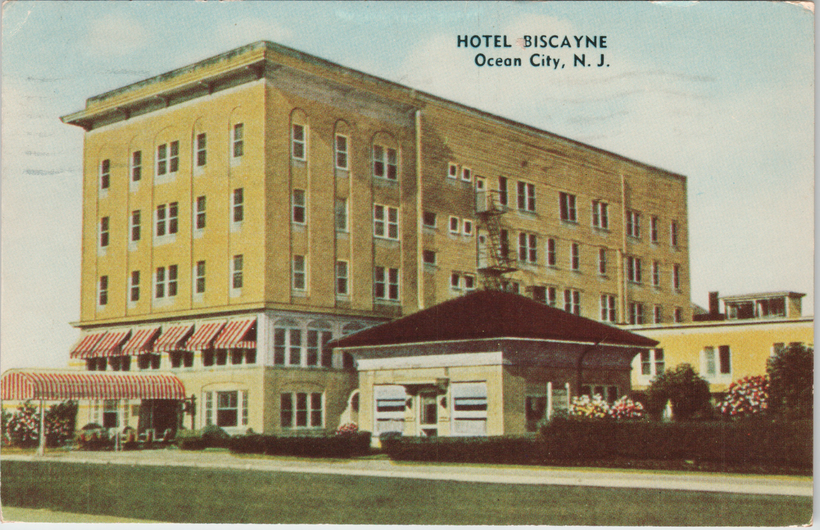 Postcard Chrome Hotel Biscayne Ocean City NJ