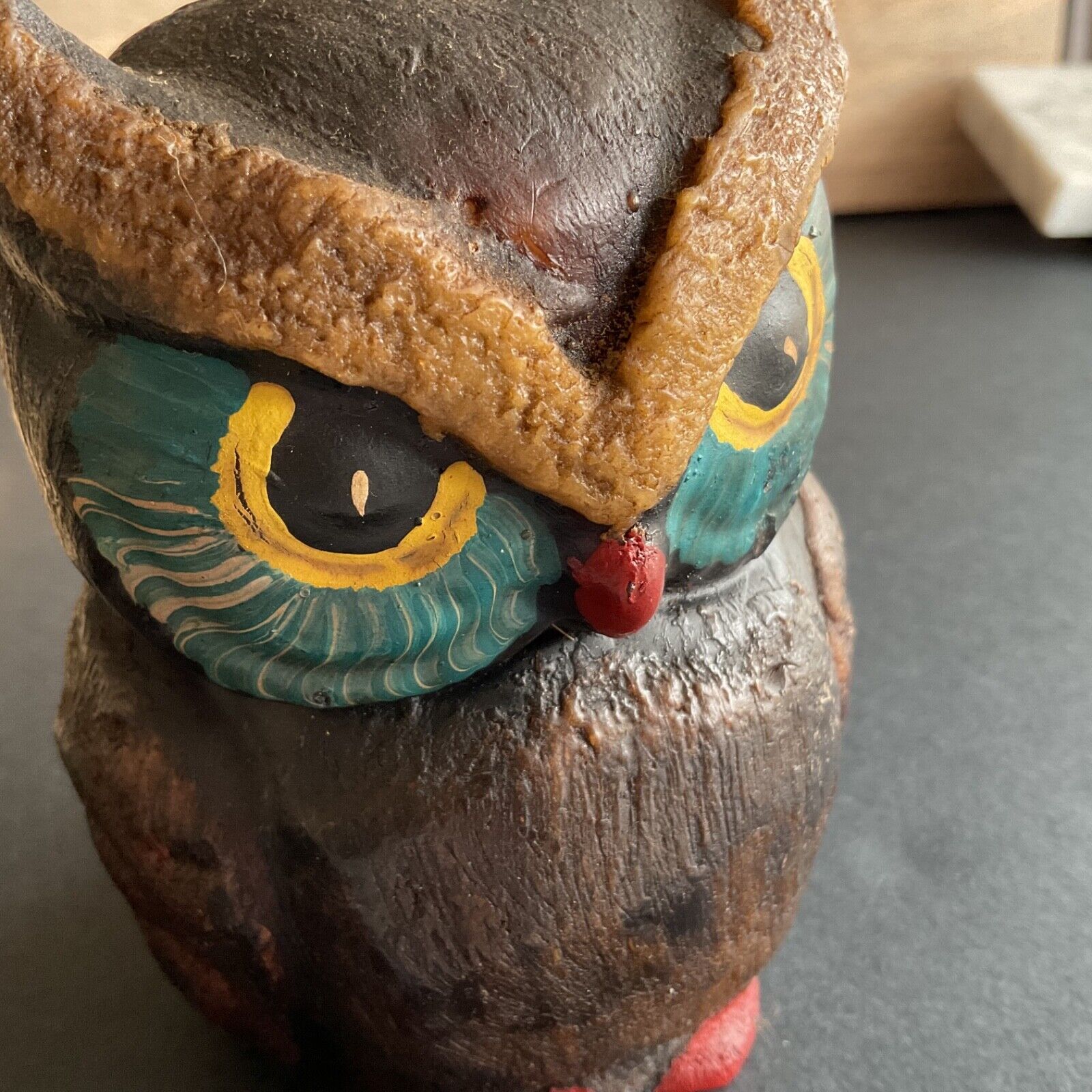 Vtg. Mid Century Painted Owl Candle, Gundi, Cuernavaca Mor Mexico, Collectible