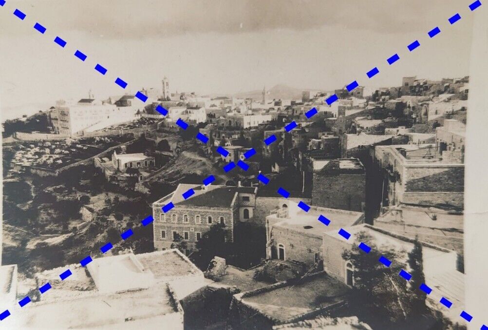 Genuine 1942 Photograph - View Of Bethlehem And Church Of The Nativity