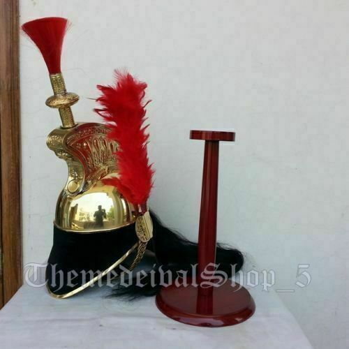Christmas French Cuirassier Officer's Napoleon Brass Helmet W/ Working Head Red