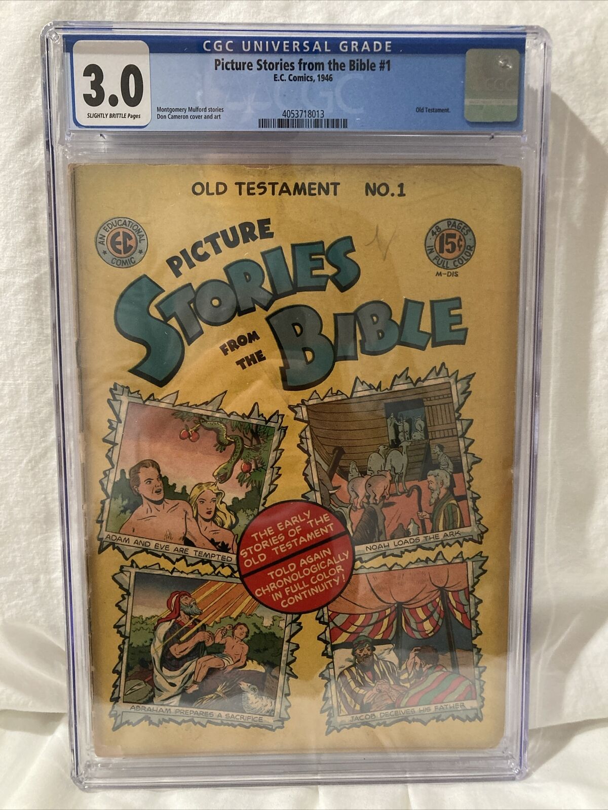 Picture Stories From The Bible #1 (E.C. Comics, Golden Age) 1946 CGC Graded 3.0