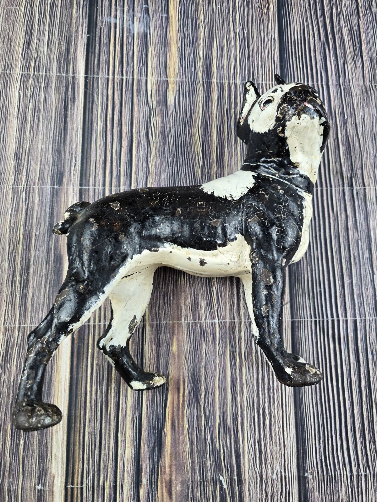 Vintage Boston Terrier Antique Cast Iron Dog Figure Door Stop
