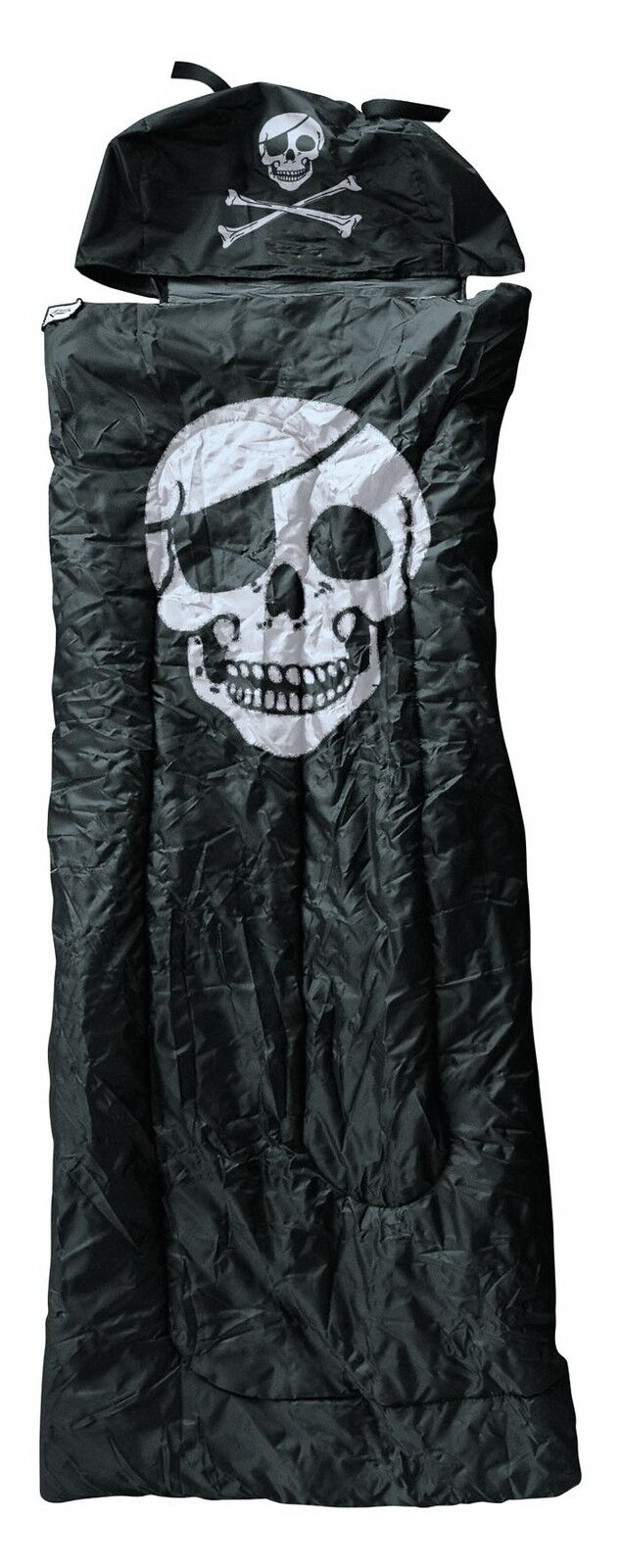 Pilot Sleeping Bag Black With Jolly Roger Print Skull Camping Outdoor