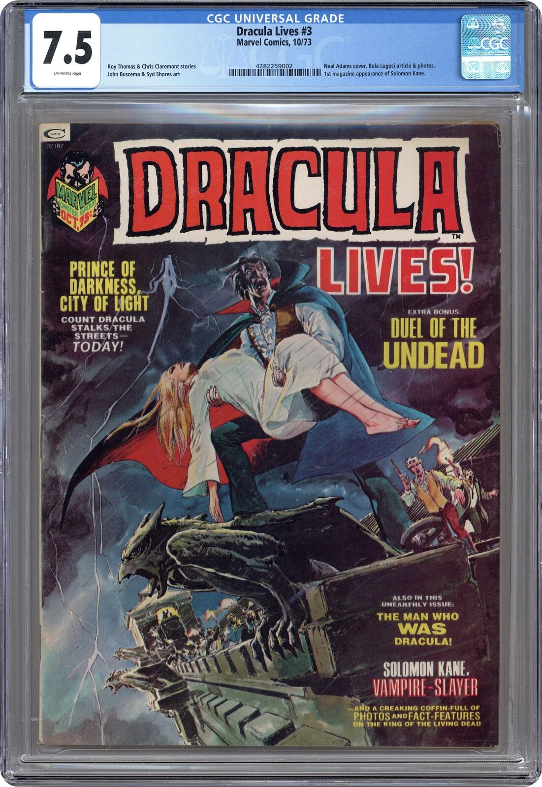 Dracula Lives #3 CGC 7.5 1973 4282259002