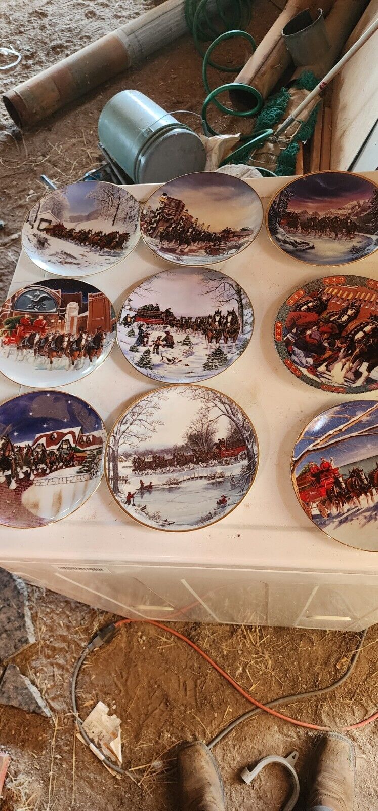 Lot Of 15 Vintage Budweiser Collectors Christmas Plates (See Pictures)
