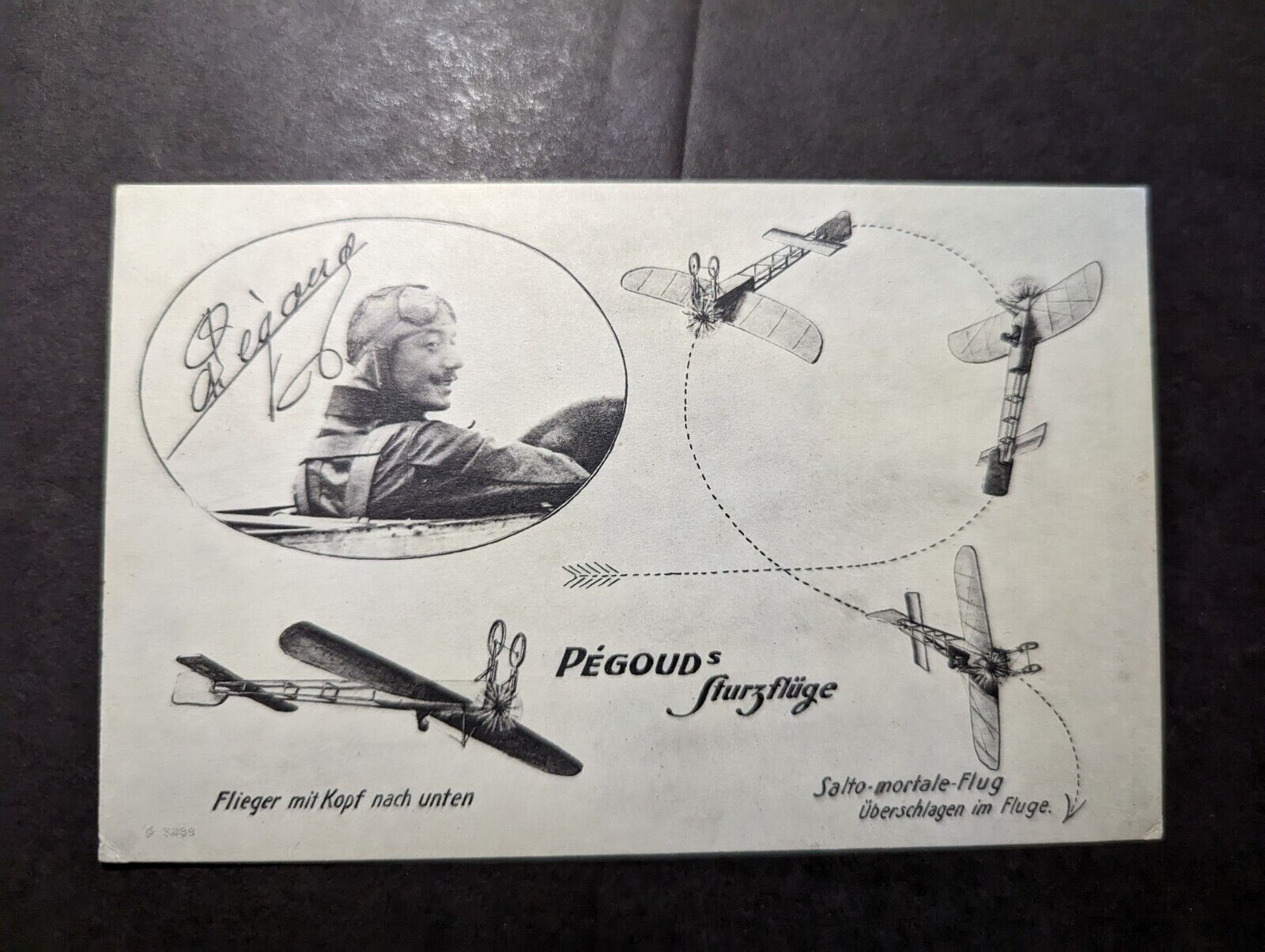 Mint Germany Aviator Postcard Signed Adolphe Pegoud Signature