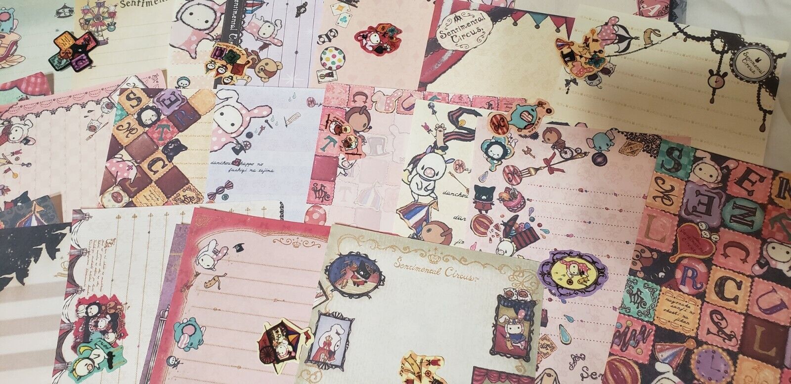 Kawaii San-X Sentimental Circus Loose Large Memo Sheets 25pcs AND Stickers