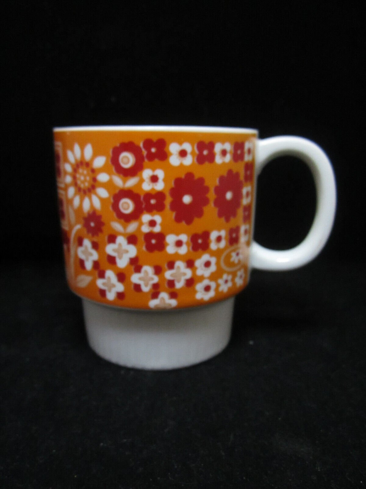 Vintage Stacking Mug MCM Floral Design Coffee Cup Made In Japan
