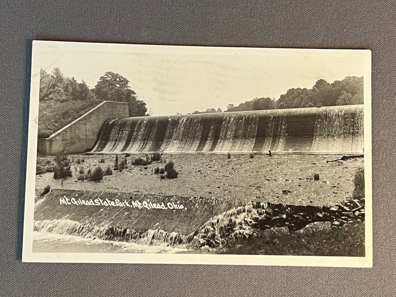 Ohio OH RPPC, Mt. Gilead State Park, Spillway Dam, PM 1950