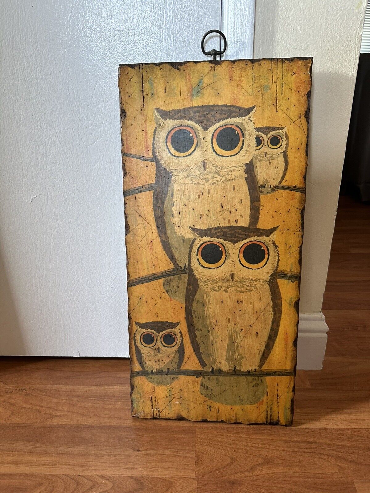 Vintage Wood Owl Wall Hanging So Cute
