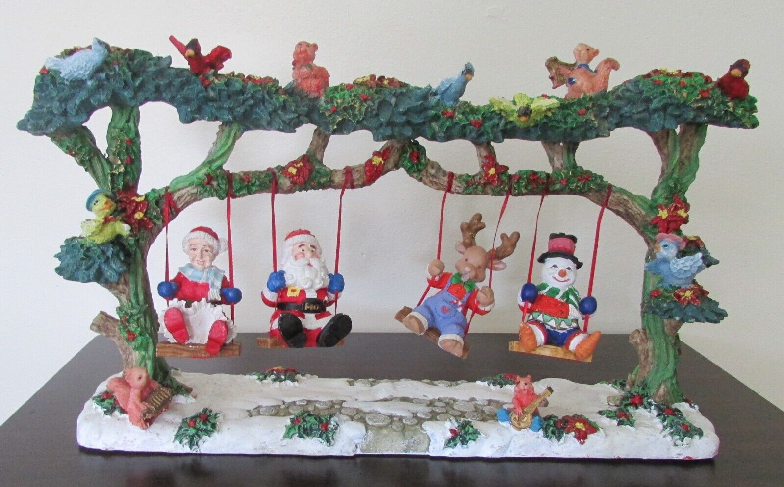 Jaimy Holiday Christmas Swings Resin Figures on Swings great condition Vintage