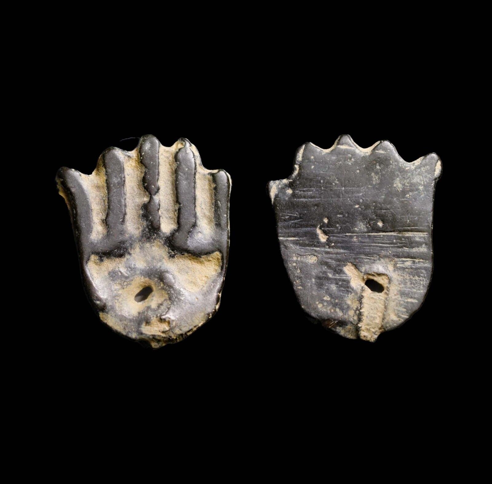 VERY RARE Ancient Jewish Hand of God Magic Kabala Amulet Pendant w/COA Artifact