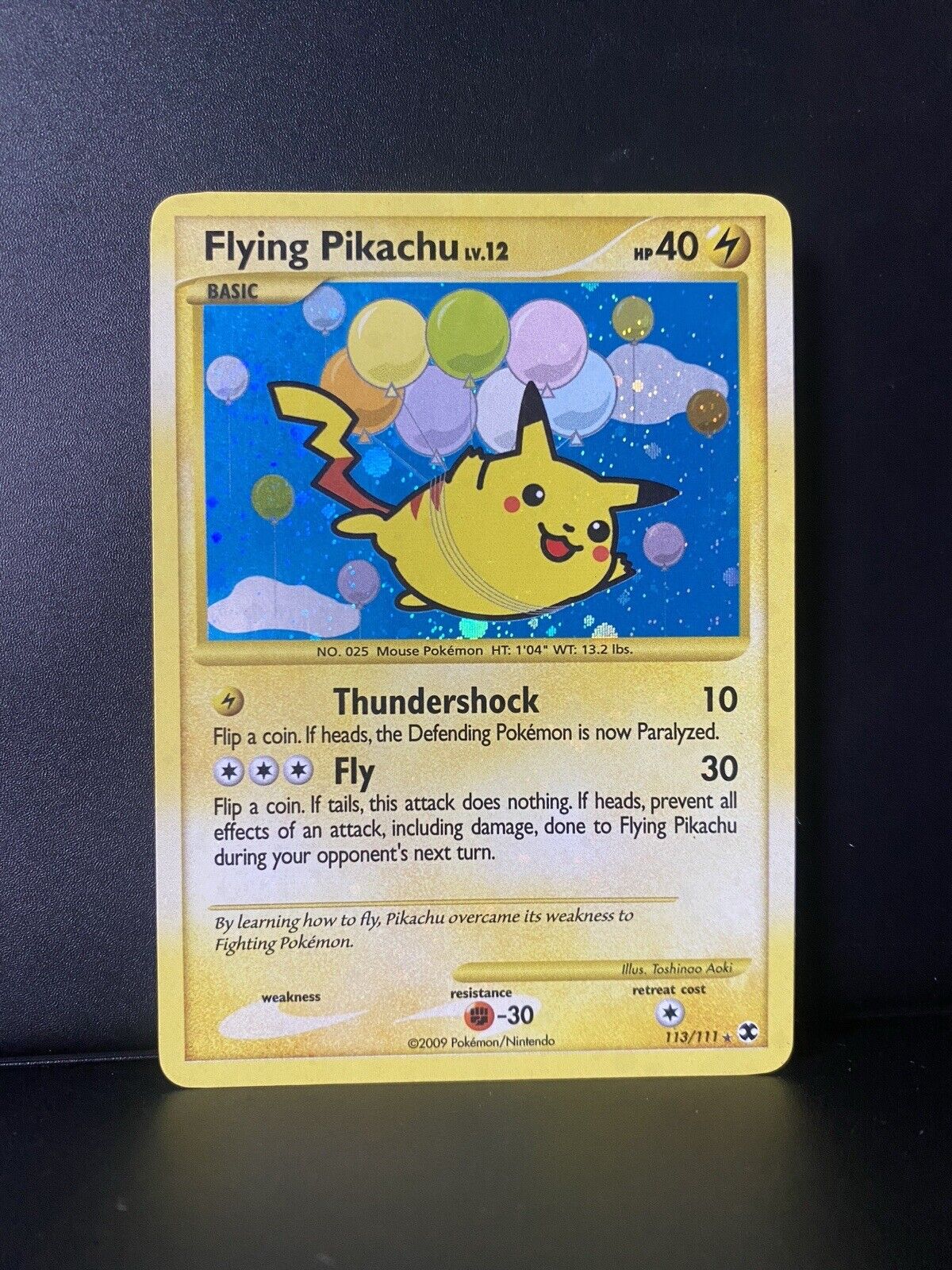 Flying Pikachu 113/111 Platinum Rising Rivals Excellent- Holo Pokemon Card