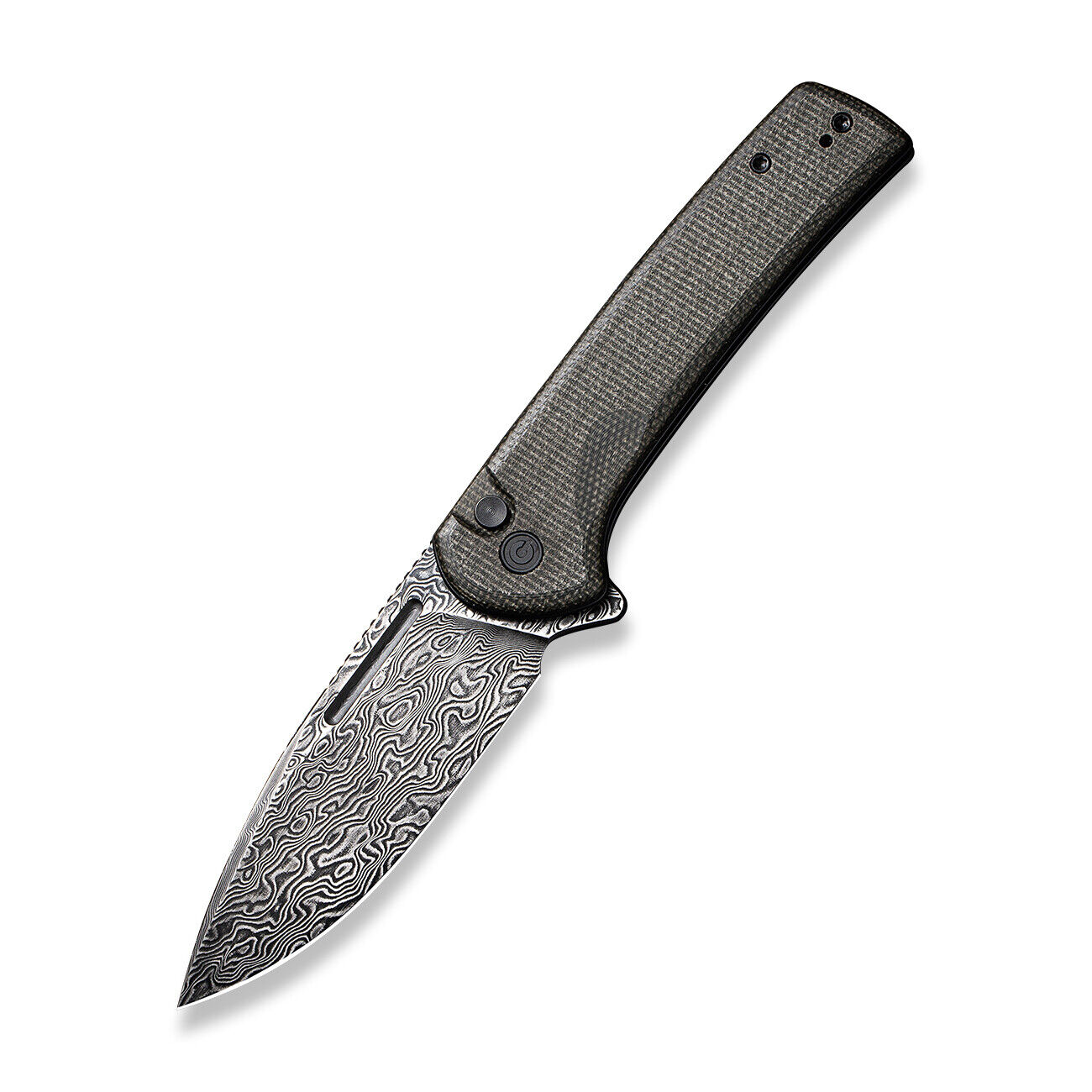Civivi Conspirator Folding Knife Dark Green Micarta Handle Damascus C21006-DS1