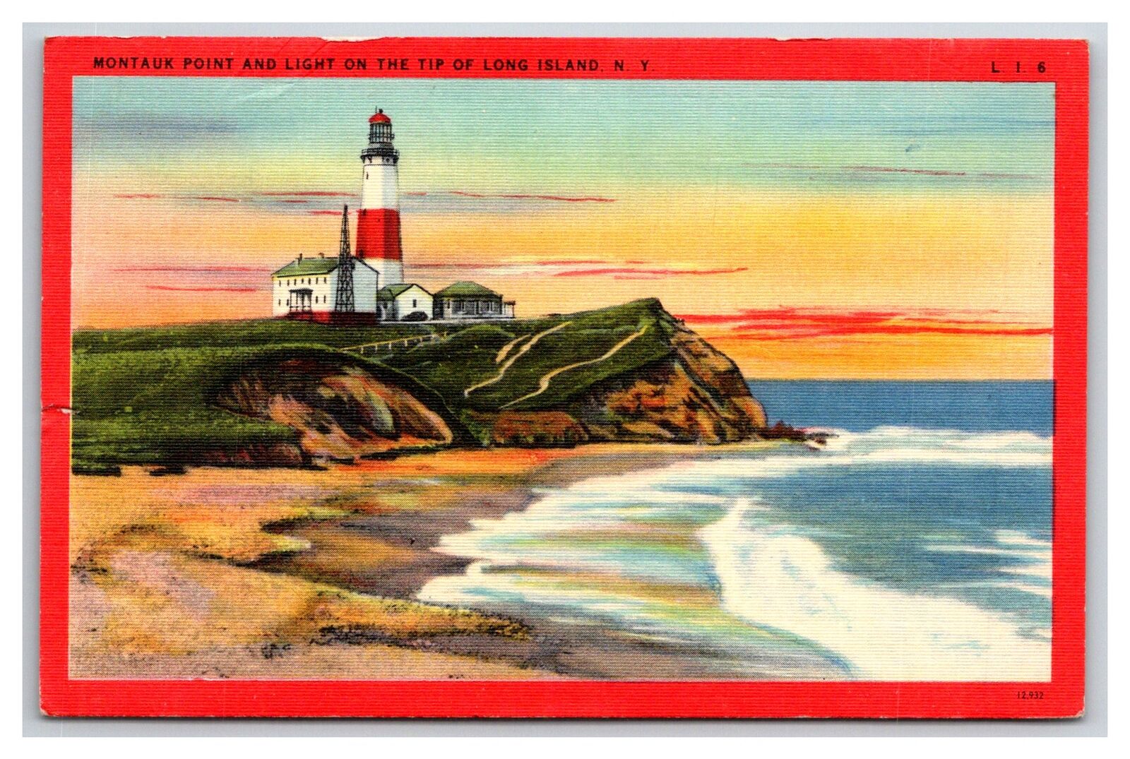 Montauk Point Light House East Hampton Long Island New York Postcard