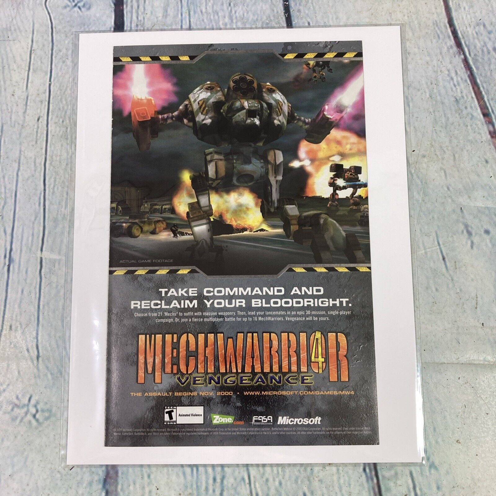 2001 Mech Warrior 4 Vintage Video Game Print Ad/Poster Advertising Promo Art