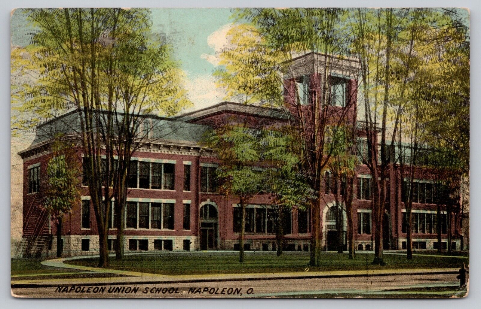 Postcard - Napoleon Union School - Napoleon, Ohio - Posted in 1913 (Q34)