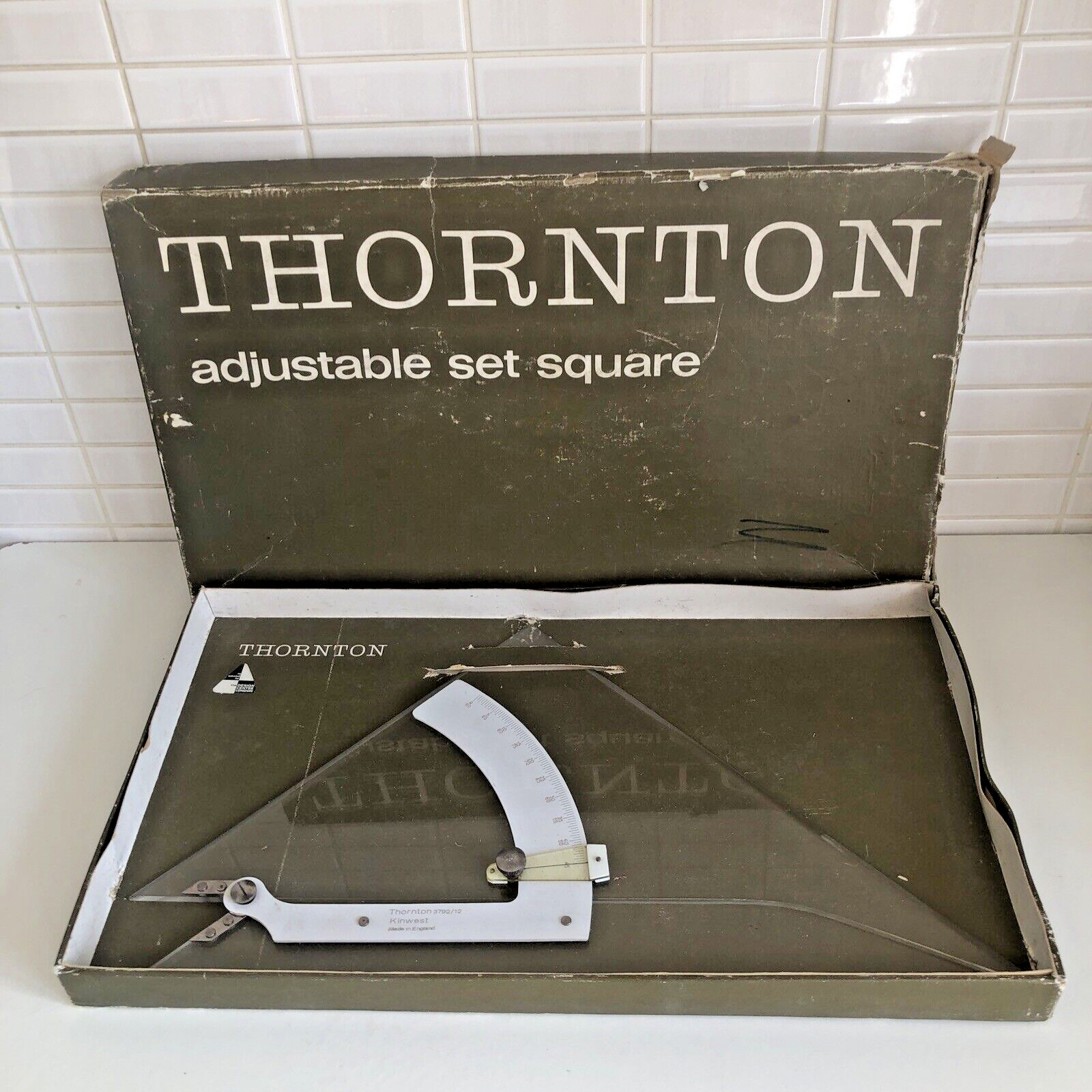 Vintage THORNTON Adjustable Set Square 12\