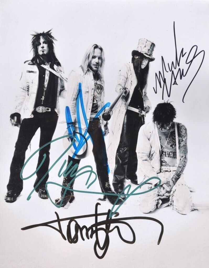 MOTLEY CRUE Nikki Sixx, Mick Mars, Vince Neil signed 8.5x11 Signed Photo Reprint