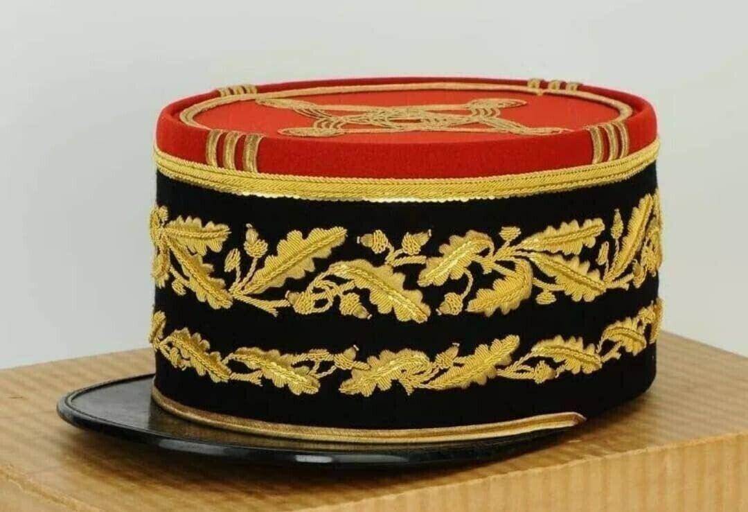 French Hat Cap Kepi - Handmade Frend General kepi beautiful hand embroidery