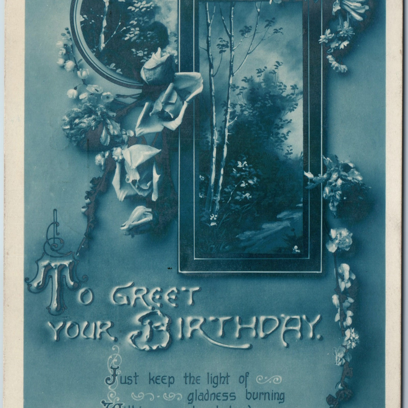 c1910s Wheeling, WV Birthday Greeting RPPC w Corruating Co Stamp Real Photo A199