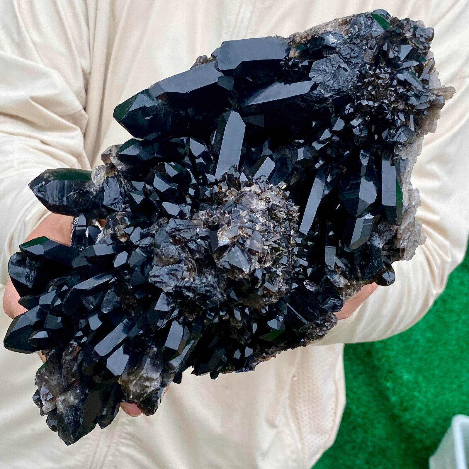 6.5LB Natural Beautiful Black Quartz Crystal Cluster Mineral Specimen Rare
