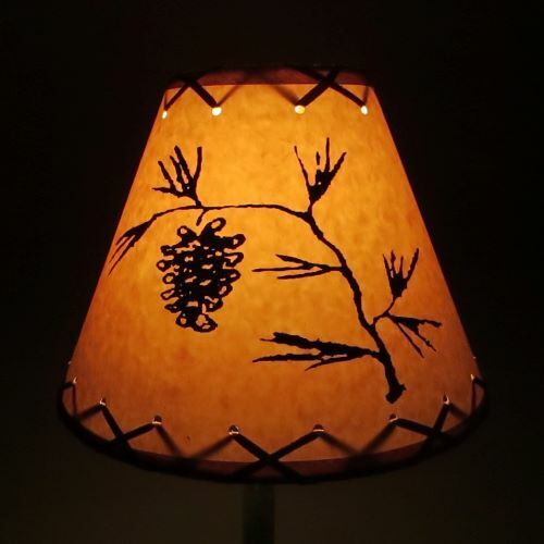 PINE CONE Table Light Cabin Cottage LAMP SHADE Clip-On Bulb Style 9