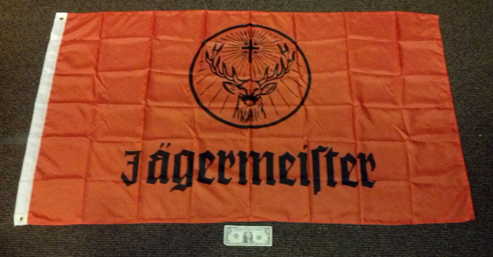 Jägermeister Large 3\' x 5\' Orange Flag - Never Opened - Banner - Backdrop - NEW