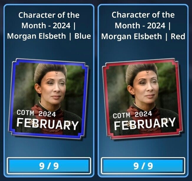 COTM Character Month MORGAN ELSBETH Red/Blue 18 Card Set Topps Star Wars Trader
