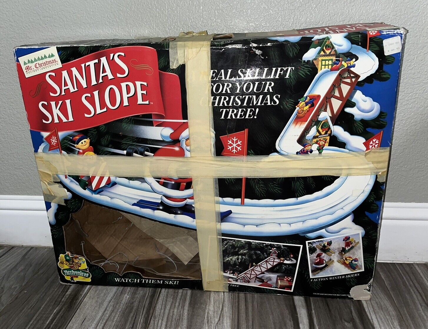 Vintage Mr. Christmas Santa\'s Ski Slope In Original Box Tested Working Complete