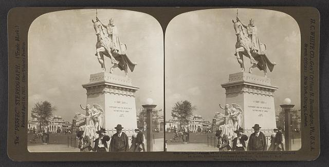 Allegorical group, The Apotheosis of St Louis and equestrian statue - Old Photo