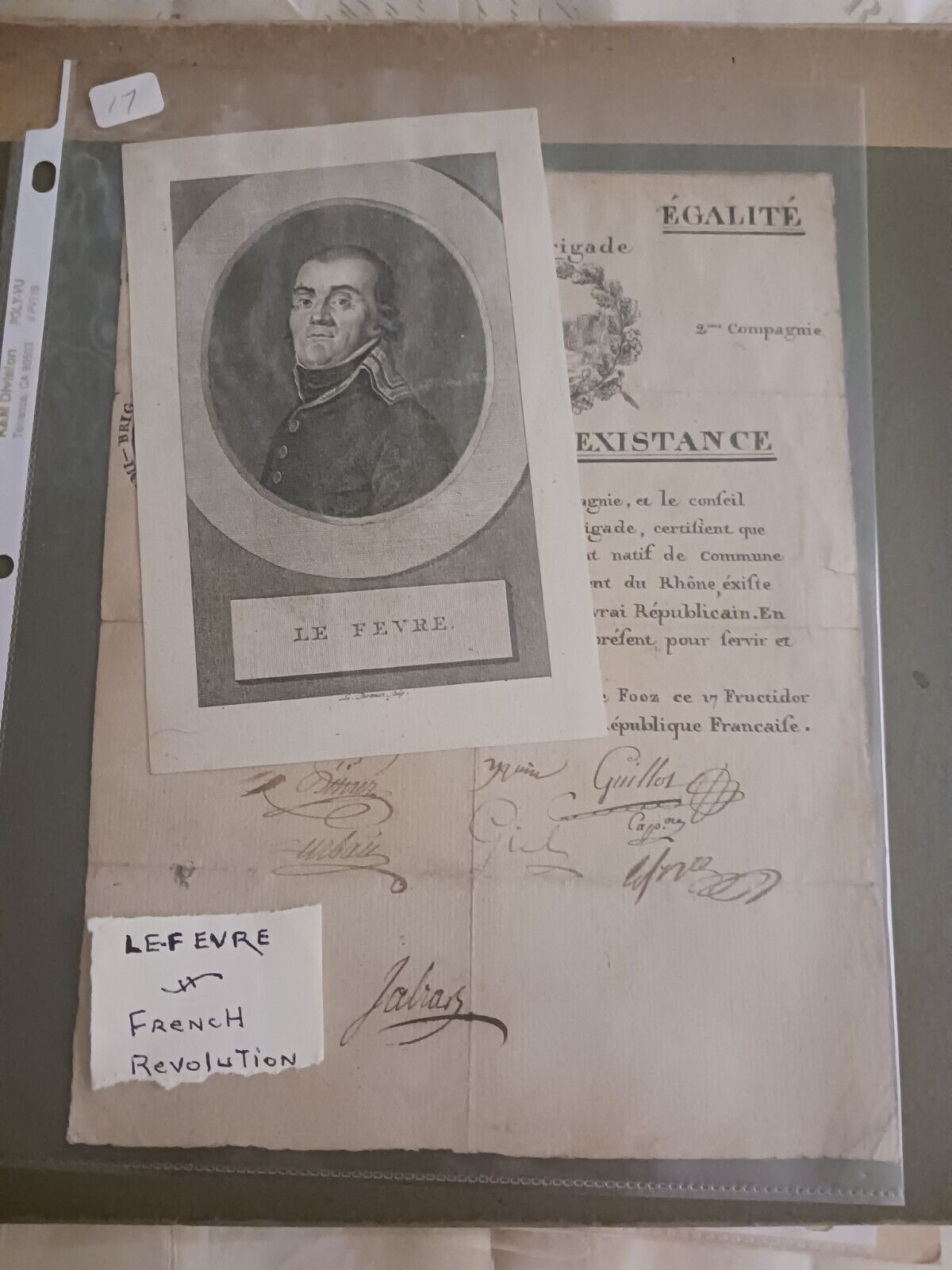 Le Fevre French Revolution Signed Document