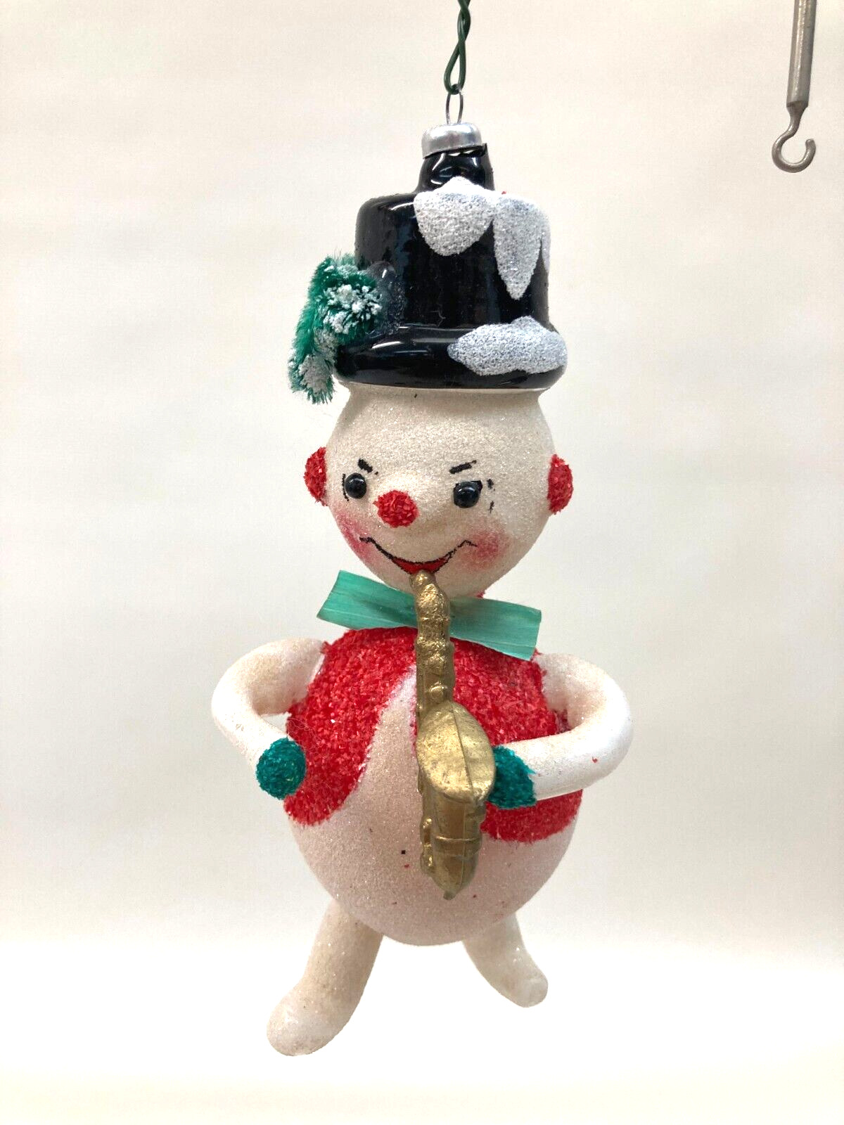 Vintage Frosty  Snowman Blown Glass Christmas Ornament Italy De Carlini? Sax