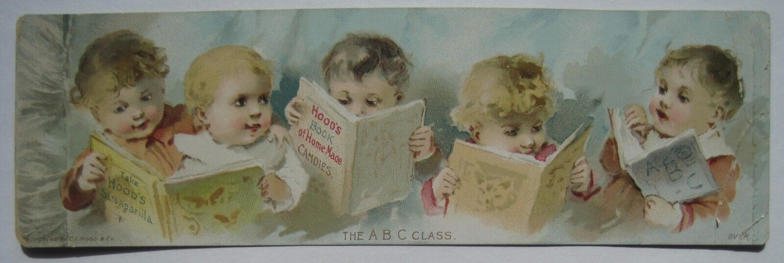 ABC Class Children Hood\'s Sarsaparilla Old Advertising Trade Card Quack Medicine