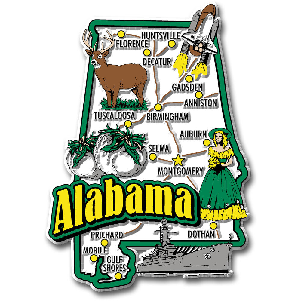 Alabama Jumbo State Magnet by Classic Magnets