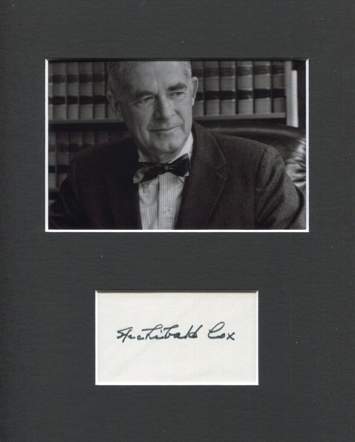 Archibald Cox US Solicitor General Watergate Rare Signed Autograph Photo Display