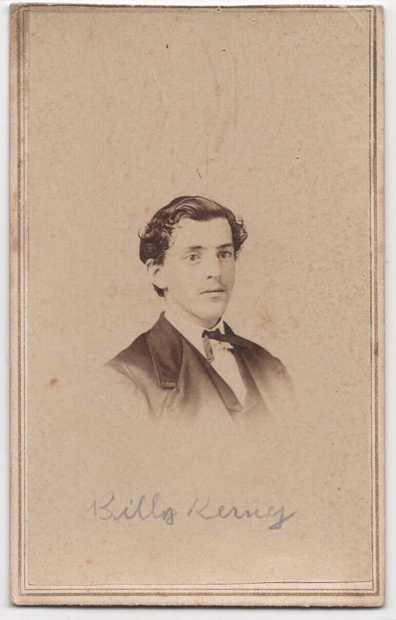 ANTIQUE CDV CIRCA 1860s SMITH HANDSOME YOUNG MAN IN SUIT UTICA NEW YORK