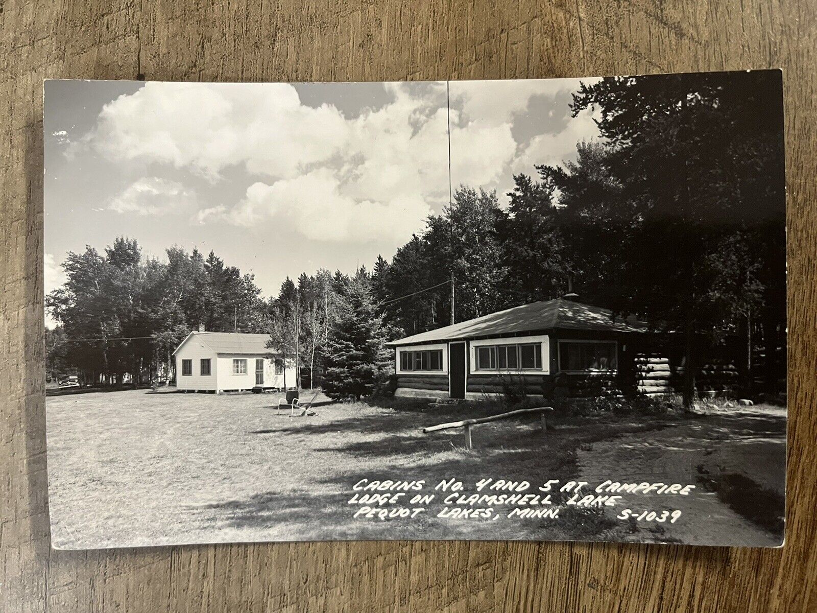 Cabins 4 & 5 Campfire Lodge, Pequot Lakes, MN Antique Real Photo Postcard RPPC