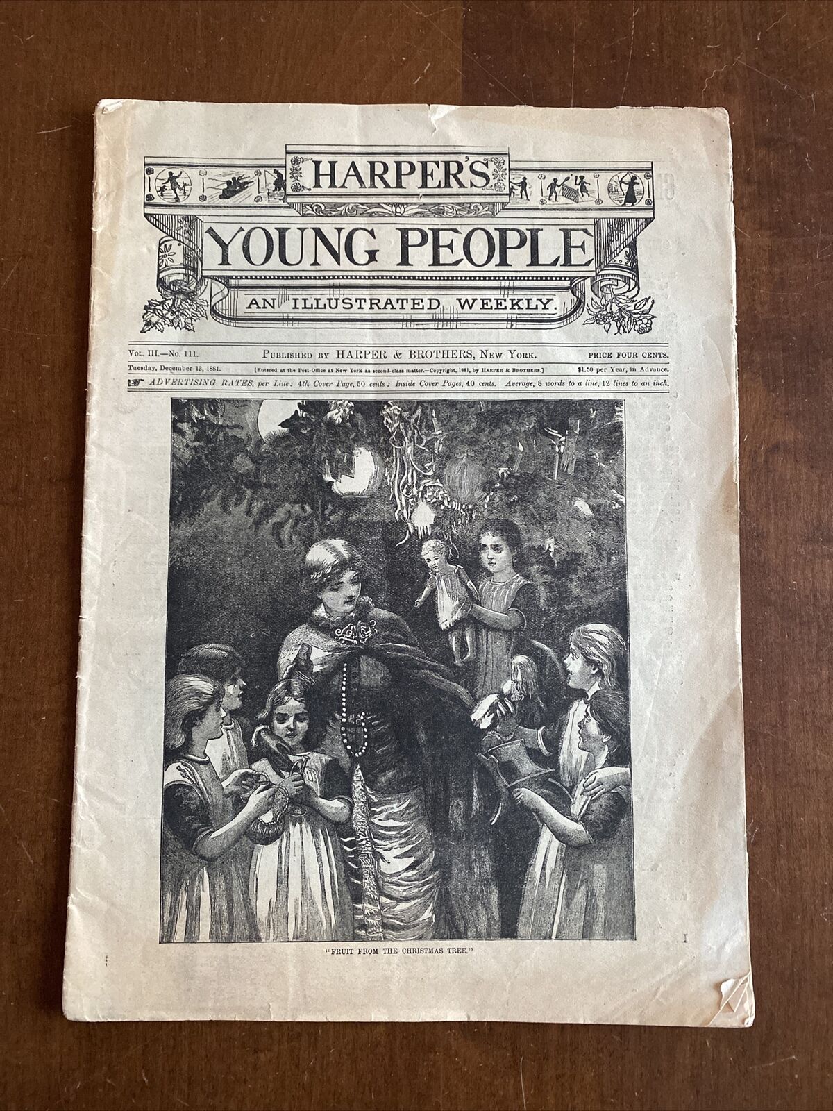 Antique Victorian 1881 Harpers Young People Dec 13 Volume III New York 1800\'s