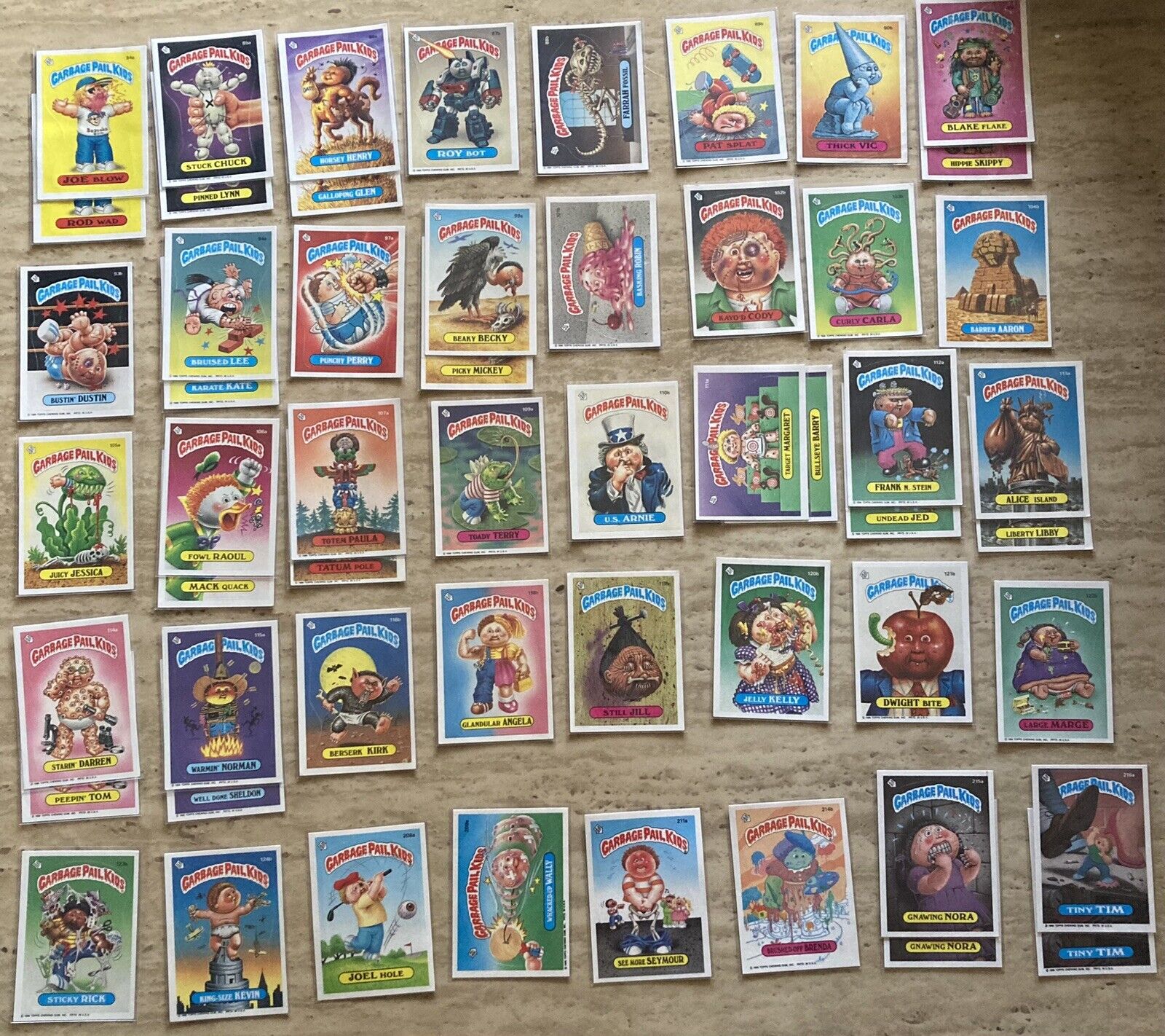 Lot Of 90 Vintage 80s Garbage Pail Kids Trading Cards